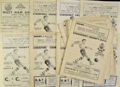 Selection of Stockport County home football programmes from late 1950s onwards including 1954/55