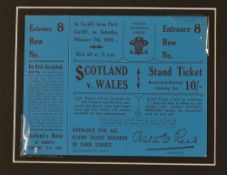 1931 Wales v Scotland rugby ticket - complete ticket for the match played at Cardiff on 2 February