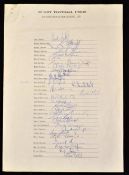1985 England rugby tour to New Zealand official signed squad team sheet - signed by all 30 players