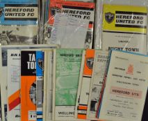 Collection of Hereford United football programmes from early 1960s onwards to include 1961/62