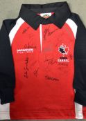 2006 Canada signed official authentic Canadian rugby shirt - small child size shirt signed by