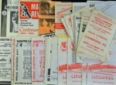Quantity of South Liverpool football programmes from early 1960s onwards with a good content of