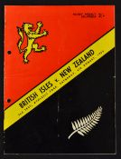 1966 British Lions Rugby Programme: v New Zealand 2nd Test at Wellington, signed by Cardiff, Wales &