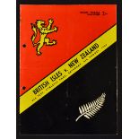 1966 British Lions Rugby Programme: v New Zealand 2nd Test at Wellington, signed by Cardiff, Wales &