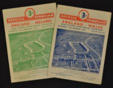 2x 1948 England rugby five nations programmes - to incl vs Wales played at Twickenham 17th January