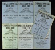 Selection of Chester home football programmes 1946/47 to include Rochdale, Accrington, Barrow,