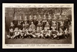 1906 South Africa Springboks Rugby Football Team black-and-white postcard - real photograph issued