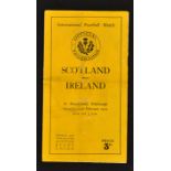 1934 Scotland v Ireland Rugby Programme: Murrayfield's usual slim orange 8pp issue, with equally