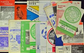 Collection of Hearts away programmes 1971/72 league (17) including Celtic and Rangers, Scottish