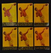 6x Forsyth's "Rugby Record" pocket handbooks from 1936 - 1945 to incl 3rd ed 36/37, 37/38, 39/40, 3x