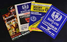 Scotland Rugby Programmes in NZ, 1970s & 80s: nice group from the games at Canterbury in both 1975