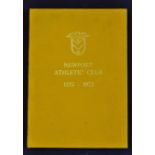 Newport Athletic Club 1875-1975 Centenary rugby book - in the original amber and gilt decorative