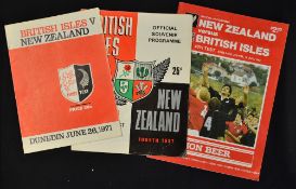 1971 & 1983 British Lions v New Zealand rugby programmes - 2x '71 incl 1st test match played in