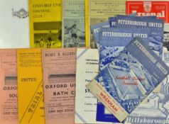 Selection of Peterborough United home football programmes from 1960s onwards such as 1960/61