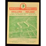 1948 England v Ireland (Grand Slam) rugby programme - played at Twickenham on 14th February - some