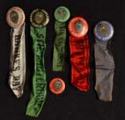 New Zealand Ranfurly Shield rugby lapel badges with ribbons c.1960's - collection of 6x different