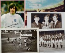 Selection of England 1966 World Cup Football prints includes 2x signed by Martin Peters both with