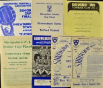 Selection of Shropshire Senior Cup final programmes to include Shrewsbury Town homes 1965 v Oswestry