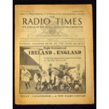Scarce 1932 Radio Times Journal of the BBC - the front cover highlighting "Rugby International
