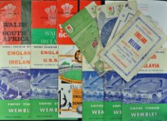 England international home programmes to include 1946 Belgium (Souvenir-Wells), 1947 Ireland, 1951