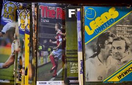 Collection of Leeds Utd home match programmes mainly 1980's onwards, some single sheets noted. (1
