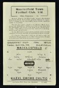 1948 Gilgryst Cup Final Replay Macclesfield Town v Hazel Grove Celtic football programme date 27 Apr