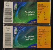 2x 2003 Rugby World Cup final and 3rd/4th play-off match tickets - both unused, final (England 20-