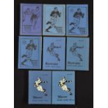 8x Rowans & Co Glasgow "Rugby Guides" pocket handbooks from 1946/47 onwards - all in their