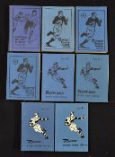 8x Rowans & Co Glasgow "Rugby Guides" pocket handbooks from 1946/47 onwards - all in their