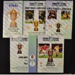 Rugby World Cup 1999 Programmes from Quarter Finals to Final comprising a quintet of substantial,
