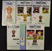 Rugby World Cup 1999 Programmes from Quarter Finals to Final comprising a quintet of substantial,