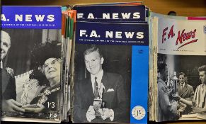 Selection of FA News monthly magazines produced as the official journal of the FA and comprising