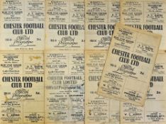 Selection of Chester home programmes 1953/54 to include Barnsley, Hartlepools Utd, Workington,