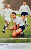 Jimmy Greaves signed 'Greavsie' Football print - signed also by the artist Gary Keane to the