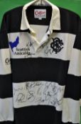 Barbarian official merchandise signed rugby shirt c.2000 - signed to the front by 15 players c/w