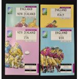Rugby World Cup 1991 Programmes, England's 3x group games v New Zealand, v Italy and v USA, c/w NZ v