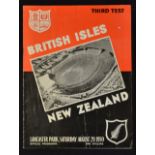 1959 British Lions Rugby Programme: v New Zealand for 3rd Test at Christchurch, lost by the Lions