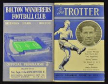 1951 Bolton Wanderers 'The Trotter' supporters club magazine Vol. 1, No. 1, 24 pager and 1957/58