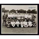 1966 Full England Squad black and white print signed by Armfield and McGuiness with a press stamp to
