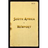 1931 Newport v South Africa Springboks Rugby Programme: Scarce tour programme for this game won 15-3