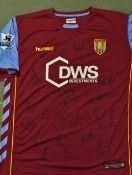 2005/06 Erik Bakke Squad Signed Aston Villa match worn football shirt a short sleeve home shirt with