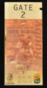 2001 British Lions rugby tour to Australia test match ticket - for the first test match played at