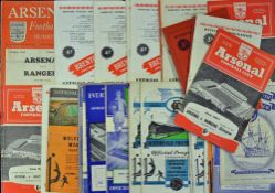 Collection of 1950's football programmes to include Arsenal v Rangers 1951/52, 1958/59, Birmingham