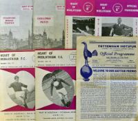 Collection of Hearts friendly match football programmes to include 1963/64 Chelsea (Stamford