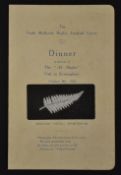 Rare 1924 North Midlands v New Zealand All Blacks Invincibles rugby dinner menu - held at the