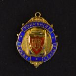 1965/66 Yorkshire Rugby League winners medal - silver gilt and enamel medal engraved on the back "