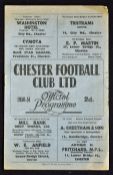Festival of Britain match programme Chester v Dundalk dated 14 May 1951. Fair-Good