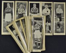 Circa 1938 Topical Times Footballer Cards size 92x250mm, mostly black and white but some coloured