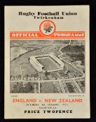 1936 England v New Zealand 1936 Rugby Programme: Sought-after edition of this official Twickenham