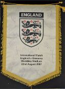 Official pennant for the international match dated 22 August 2007 at Wembley Stadium, England v